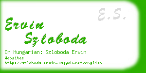 ervin szloboda business card